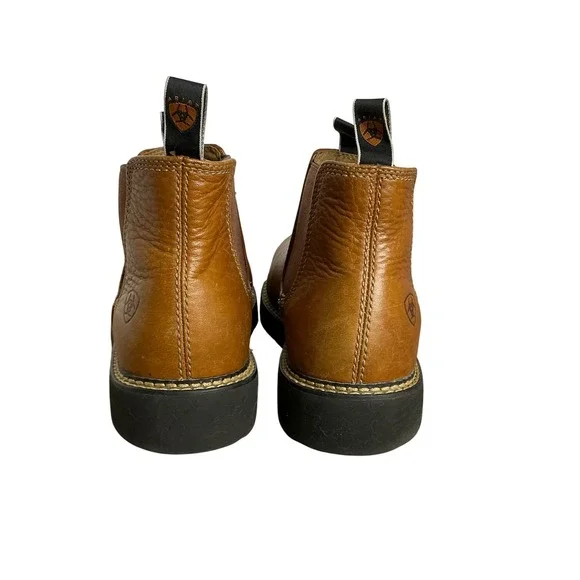 Ariat Men's Leather Work Chelsea Boots Brown Pull-On Slip-On US 11D Rugged Sole - Picture 5 of 12